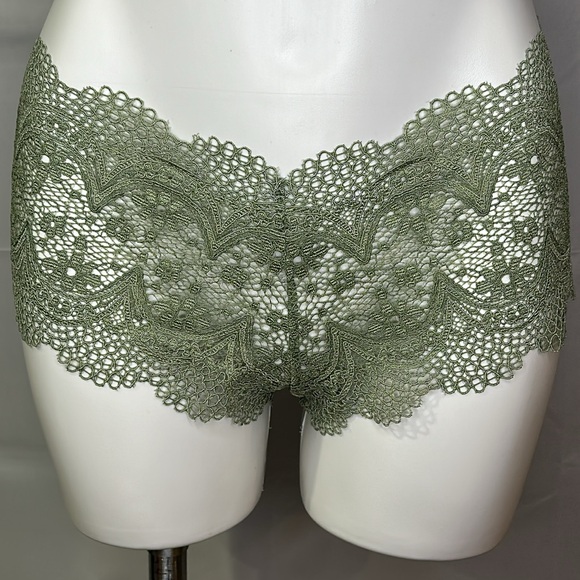 VICTORIA’S SECRET Lace Panties Shorties Green Size L/G NWT - Picture 1 of 9